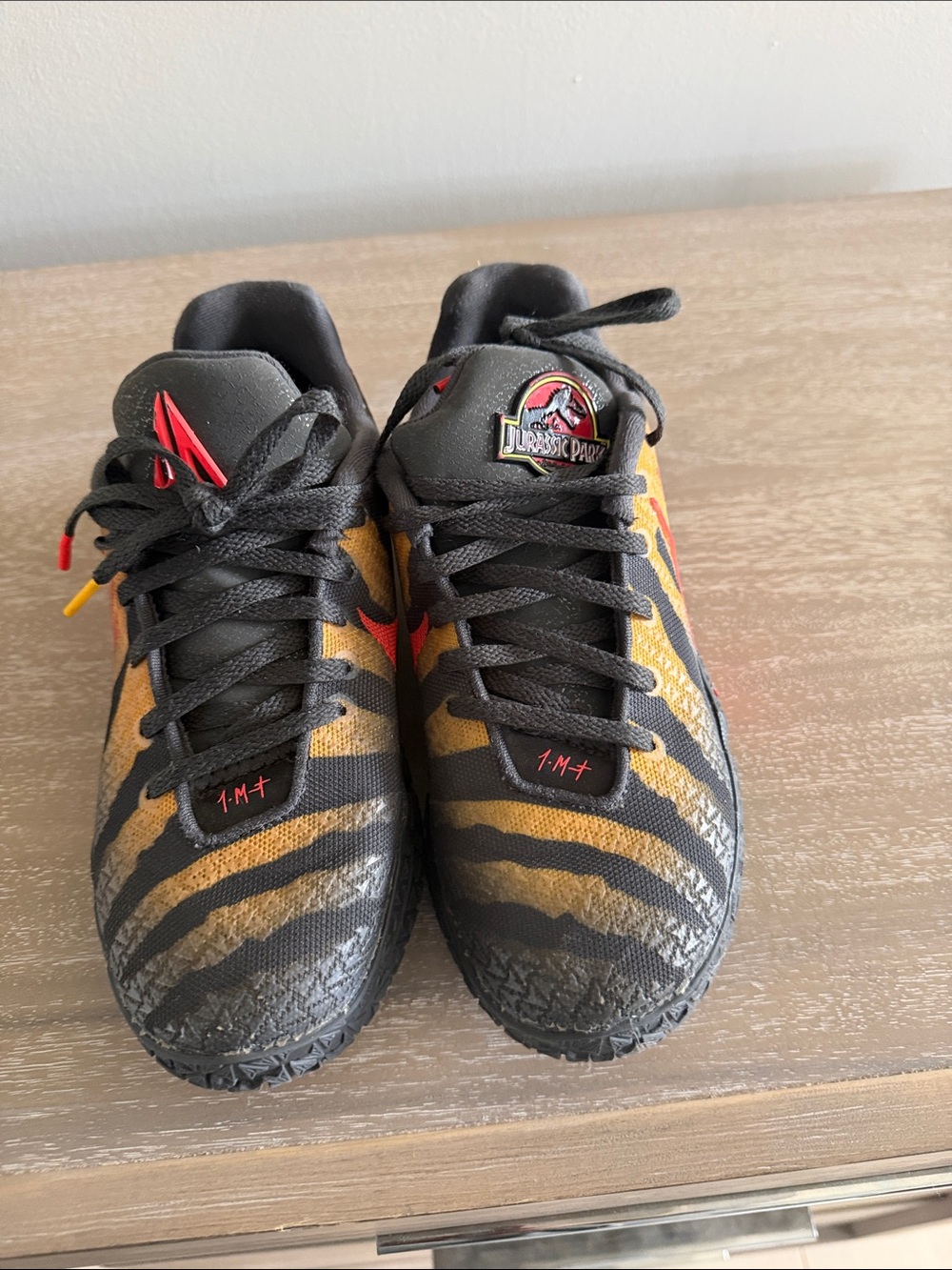 Nike Kids Black and Yellow Jurassic Park Sneakers